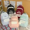 Mochila Nueva de Alta Capacidad Estilo Ins Ligera de Moda Bloqueo de Color Versátil para Chicas de Secundaria y Preparatoria