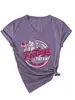 Camiseta de Verano de Manga Corta con Cuello en V para Mujer de Tallas Grandes (100 kg), con Diseño y Estampado Únicos, Top Adelgazante