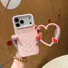 Funda de silicona líquida con patrón de ola en forma de corazón 3D adecuada para Apple 1817promax, funda de teléfono girly con forma de corazón