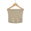 Top de punto texturizado estilo francés para mujer Ropa 2026 Gama alta Ajustado Sexy Capa base Top cruzado