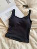 6872# Chaleco Térmico Auto-calentable Engrosado Otoño/Invierno para Mujer Cinturón Almohadilla para el Pecho Ropa Interior sin Rozaduras Top de Tirantes Delgado