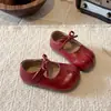 Zapatos Mary Jane para Niñas con Suela Suave y Lazo, Zapatos de Princesa, Estilo Primavera y Otoño, Zapatos Individuales para Niñas de 3 a 6 Años, Zapatos de Piel Plateados