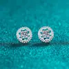 Pendientes de Plata de Ley S925 Xindeyi con Moissanita para Mujer Corte Estrella Hueco Pendientes de Cuatro Garras Estilo Ins Regalo de Vacaciones