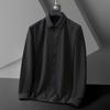 Camisa elástica plus size AliExpress masculina, cor sólida, manga comprida, solta, tamanho europeu, camisa elástica de quatro lados para comércio exterior