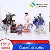 Chaveiro acrílico transparente criativo pingente dos desenhos animados DIY estrela periférica cartoon foto frente e verso em pé atacado