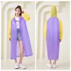 Impermeable adulto EVA con bloques de color dopamina, engrosado, desechable, ecológico, impermeable, resistente a las manchas, con capucha, venta al por mayor
