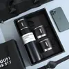 Conjunto de caixa de presente: 3 Tampas para 1 Copo, Copo Térmico Isolado a Vácuo de Aço Inoxidável 304, Copo de Água Portátil Minimalista para Presentes de Conferência