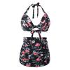 Europeia e americana Amazon Skull Swimsuit cintura alta grande alça de tamanho dividido duas peças Comércio exterior Swimsuit Cross-border sem anel de aço