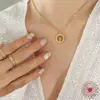 Moda moderna estilo ins coreano regalo versátil para niña Anillo hueco de rama dorada de árbol grande collar con colgante de acero de titanio