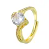 Anel de zircônia diamante amor cor transfronteiriço feminino senso de alta qualidade abertura ajustável em forma de coração anel de diamante completo feminino atacado