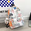 Mochila para Hombre Ins Moderna Cool Estilo Japonés Estudiante de Secundaria Estudiante Universitario Bolso para Mujer Moda Casual Moderna Mochila Graffiti