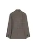 Comércio Exterior Transfronteiriço Moda Feminina Europeia e Americana Outono e Inverno 2025 Blazer Versátil de Botão Único com Lapela de Entalhe e Estampa Xadrez