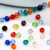 Cuentas sueltas de cristal de dos puntas con borde superior, de 4 mm, para manualidades, accesorios de joyería