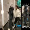 Traje Casual de Alta Gama para Mujer 2025 Invierno Nuevo Estilo Coreano Sudadera con Capucha y Cuello Grande de Piel Pantalones de Pierna Ancha Conjunto de Dos Piezas