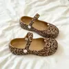 Tamancos de balé com estampa de leopardo para mulheres, novo modelo de verão 2026, sandálias de praia Mary Jane respiráveis antiderrapantes de EVA