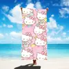 Toalla de Baño Linda para Niños y Adultos Poliéster Toalla de Natación Toalla de Playa Toalla Absorbente Gato Kt Microfibra Dibujos Animados Toalla de Baño