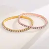 Pulsera Transfronteriza Pulsera de Diamantes Completos Estación Independiente Circón Microincrustado Pulsera de Diamantes Completos Super Brillante Pulsera de Oro Rosa Lujo Ligero Comercio Exterior