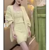 Cardigan suéter estilo casual LEKA e vestido de malha sem mangas conjunto de duas peças outono/inverno 2026
