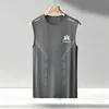 [Entrega Rápida] Chaleco Camiseta sin Mangas de Secado Rápido Seda Helada Top Deportivo Holgado Manga Corta para Correr Ropa de Entrenamiento Fitness