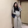 Suéter con Capucha para Mujer Coolsen Abrigo para Mujer High Street Japonés y Coreano Top con Capucha Sudadera Estampado Harajuku Neutral Trendy