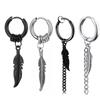 Aretes de Fábrica Transfronterizos Estilo Coreano para Hombre, Moda Urbana, Clips de Pluma Personalizados para la Oreja, Estilo Cool Aretes de Discoteca para Mujer, Hip-Hop Cool