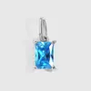 Chihang Jewelry Colgante Cuadrado Geométrico de Acero Inoxidable con Circonita Chapado en Oro Accesorios de Colgante Piedra de Nacimiento de Diciembre