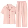 Cárdigan con Almohadillas en el Pecho, Pijama para Mujer, Pantalones Cortos de Algodón Puro para Verano, Ropa de Casa, Trajes de Algodón Portátiles Casuales