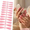 Puntas de Uñas Europeas y Americanas de Moda de Gama Alta Mate de Punta Larga, Colección de Color Sólido, Piezas para Uñas, 24 Piezas