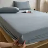 Producto nuevo, Clase A, 50 piezas, satén 100% algodón, engrosado y cepillado, sábana bajera de una pieza, estilo simple, colcha de color liso, ropa de cama de algodón puro