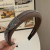 Nueva Diadema Retro Elegante con Lazo de Pedrería Brillante Coreana de Esponja para Cráneo Alto que Afina el Rostro Pequeña Banda para el Cabello Pasador para Mujer