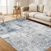Alfombra de sala de estar plegable lavable de cachemira sintética vintage desgastada transfronteriza con base antideslizante de TPR y pelo corto para dormitorio