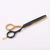 Traje de peluquería al por mayor de 5.5 pulgadas negro y dorado Tijeras de barbero tijeras entresacadoras herramientas de peluquería para niños familia