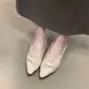 Primeiro Encontro com o Sapato Elegante de Salto Anabela com Design de Torção Estilo Francês, Novo Modelo 2026, Sapato Feminino Roxo para o Dia a Dia, Fácil de Calçar
