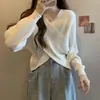 Diseño de principios de otoño Estilo perezoso Suéter básico con top adelgazante Suéter francés de alta gama para mujer