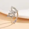 Anillo de Mariposa Plateado 2024 Nuevo Diseño de Personalidad Anillo Suelto de Nicho para Mujer Moda Venta Directa de Fábrica