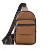Bolsa de Peito para Esportes ao Ar Livre Transfronteiriça para Homens, Bolsa de Peito Transversal de Couro para Comércio Exterior, Bolsa de Peito de Ombro Único de Couro Genuíno para Homens