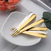 Tenedor de acero inoxidable de doble propósito tenedor de fruta tenedor de pastel de luna cuchara de helado creativa una cuchara de helado señal de pastel de luna vajilla festiva
