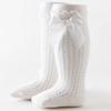 Meias Respiráveis com Saia e Laço, Meias de Cano Médio para Bebês e Crianças Pequenas, Meias de Malha Absorventes de Suor para Meninas, Meias de Malha com Laço para Meninas