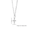 Collar Europeo y Americano Transfronterizo de Acero Inoxidable con Colgante Cuadrado de Zirconia Lujoso para Mujer, Cadena de Clavícula Fresca y de Gama Alta