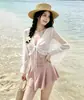 Nuevo traje de baño de una pieza adelgazante, que moldea la cintura, de hombros descubiertos, conservador, estilo resort, con shorts tipo bóxer para evitar la exposición para mujeres, adecuado para aguas termales