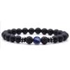 Acessórios Explosões Transfronteiriças 8mm Pedra Vulcânica Preta Fosca Pedra Âmbar Pedra do Vento Pulseira de Energia Yoga Feminina Atacado