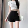 Shorts Femininos Pretos de Cintura Alta Estilo Quatro Estações Petite Base Justos Hot Pants Emagrecedor Menina Apimentada Moda Curta Outro
