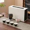 Taza de Té Rápida Yuan Shan Portátil para Exteriores Viaje Fabricante de Té para Coche Juego de Té Kung Fu de Cerámica de Vidrio de Alto Valor Juego Pequeño