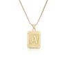 Nuevo collar hip-hop de Amazon con baño de cobre y oro auténtico, colgante cuadrado con 26 letras mayúsculas inglesas, fundición de doble cara.