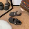 Birkenstocks de Lã de Cordeiro Feminino Outono/Inverno Novos Mocassins Preguiçosos de Calçar Rápido Mocassins Espessados com Veludo Tendência