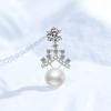 Collar de plata esterlina S925 transfronterizo Europa y América collar de moissanita para mujer colgante de perla de agua dulce natural fábrica en stock venta al por mayor
