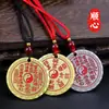 Pingente de Moeda de Cobre Estilo Étnico com Padrão de Fantasma da Montanha para Homens e Mulheres, Pingente Colar Tai Chi Bagua Estilo Chinês do Ano Zodiacal