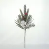 Decoración Navideña de Agujas de Pino Artificial Transfronteriza Accesorios de Rama de Pino Individual Piñas de Plástico Ramas de Bayas Festivas Frutas Rojas Árbol de Navidad