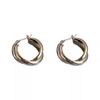 Aretes de Aro Vintage de Lujo Ligero Dorado Brillante Estilo Hong Kong para Mujer Nuevo Diseño Nicho de Aro para Oreja Versátiles