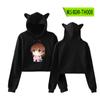 Sudadera de Ombligo Descubierto Periférico de Animación Clannad de la Familia de Tuanzi Sudadera de Otoño con Orejas de Gato Ropa Deportiva para Mujer